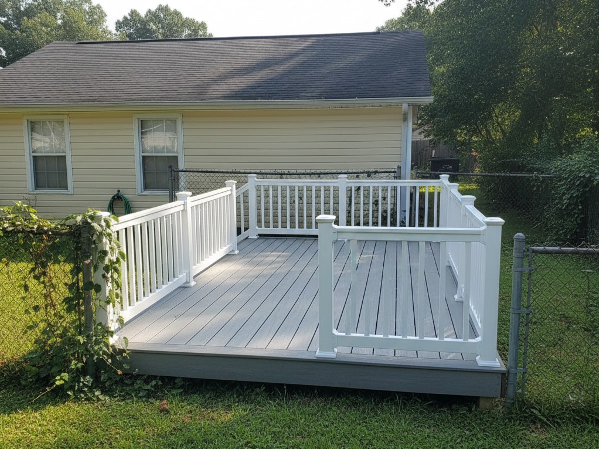 Heritage Deck Solutions crew working on a home